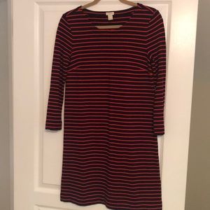 Navy and red stripe dress